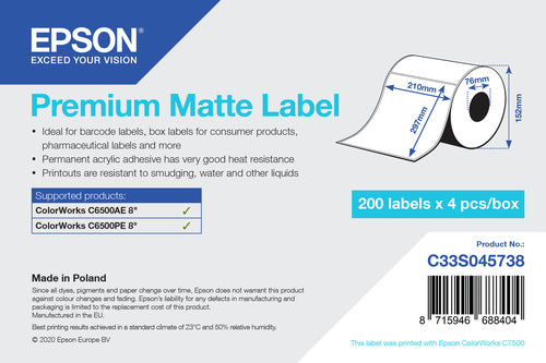 Epson C33S045738 printer label