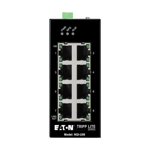 8-Port Unmanaged Industrial Gigabit Ethernet Switch DIN Mount 10/100/1000 Mbps