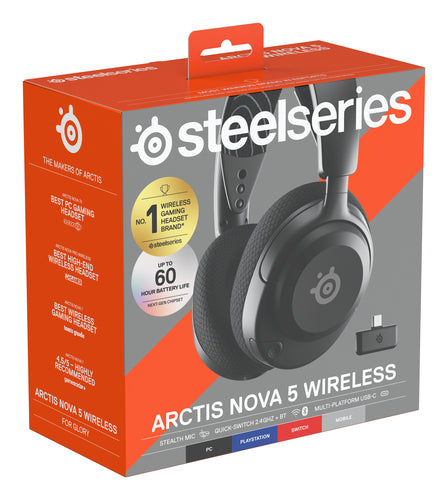 Wireless Gaming Headset Steelseries Arctis Nova 5 20-22000 Hz Black