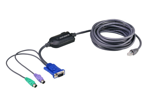 ATEN KA7920 KVM-Kabel – 4,5m Schwarz, VGA + 2x PS/2, RJ-45 Anschluss