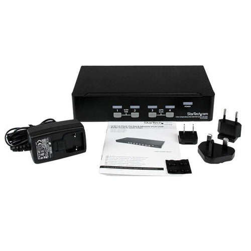 4 Port USB KVM Switch Rackmount 1U 1920x1440 OSD