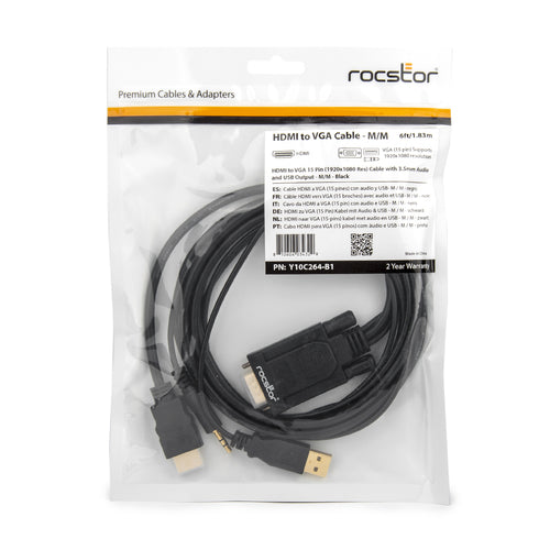 Rocstor Y10C264-B1 video cable adapter