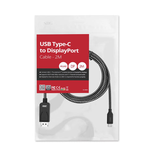 Siig USB TYPE-C TO DISPLAYPORT 2M CABLE