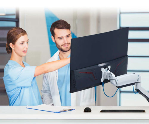 Monitorhalterung Verstellbare Klemme 17-35 Zoll VESA 100x100mm Weiß