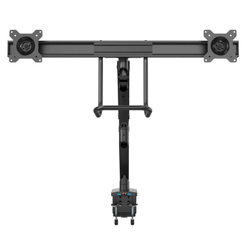 Dual Monitor Halterung Verstellbarer VESA-Arm 32 Zoll USB Audio Schwarz