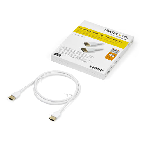StarTech.com HDMI 2.0 Kabel, 0,9 m – UHD 4K 60Hz – Weiß – Langlebig und flexibel