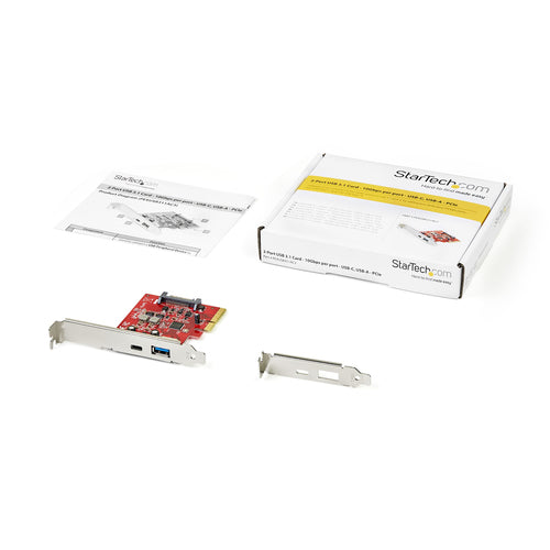 2-Port 10Gbps USB-A & USB-C PCIe Expansion Card USB 3.1 Gen 2 Controller