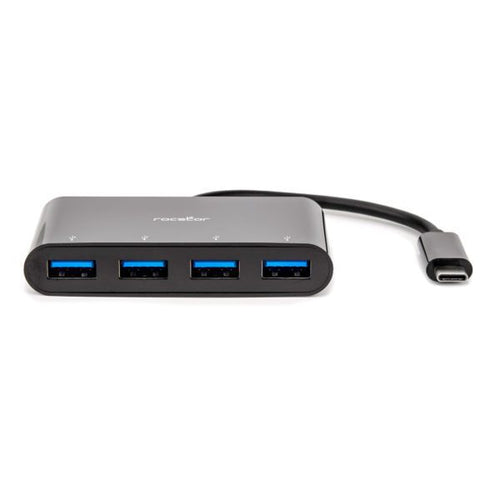 Rocstor USB 2.0 Type-C & USB 3.2 Gen 2 Hub, Schwarz, 240 mm