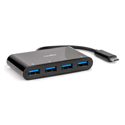 Rocstor USB 2.0 Type-C & USB 3.2 Gen 2 Hub, Schwarz, 240 mm