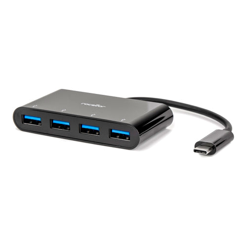 Rocstor USB 2.0 Type-C & USB 3.2 Gen 2 Hub, Schwarz, 240 mm