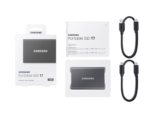 Samsung T7 Portable SSD 2 TB USB Typ-C 1050 MB/s Titan
