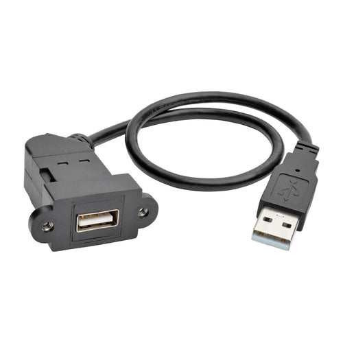 USB 2.0 Hi-Speed Verlängerungskabel Tripp Lite 0,3 m Panel Mount Stecker/Buchse abgewinkelter Anschluss