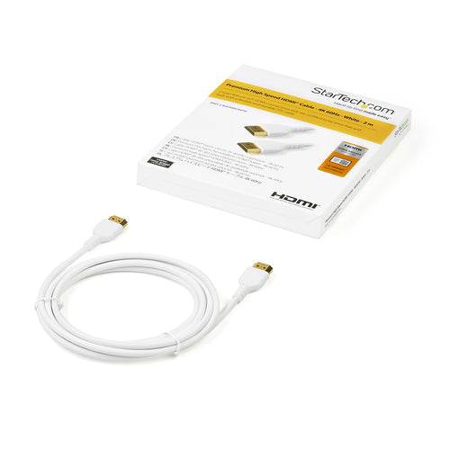 HDMI 2.0 Cable 6ft 4K 60Hz Slim White StarTech