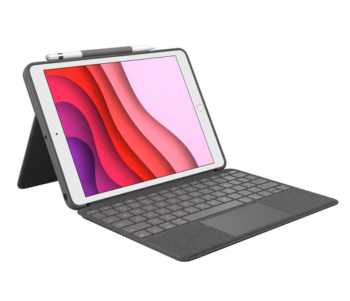 Logitech Combo Touch Tastatur QWERTZ mit Trackpad für Apple Geräte