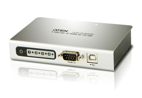 ATEN UC2324-AT 4-Port USB-auf-Seriell-Hub – Kompaktes Laptop-Dock aus Metall
