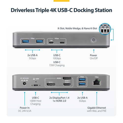 StarTech.com 199UE-USBC-DOCK laptop dock/port replicator