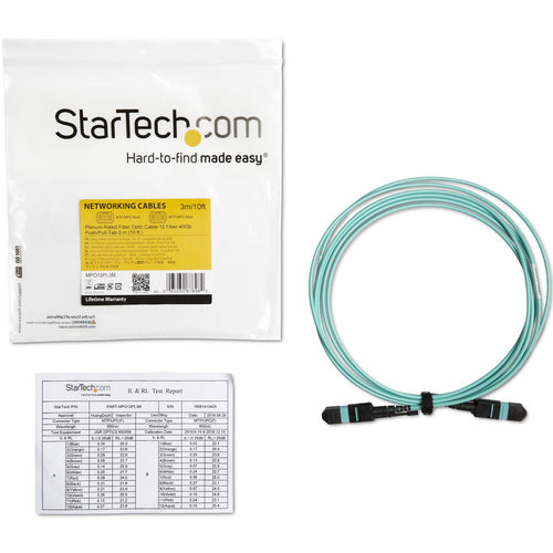 Fiber Optic Cable StarTech.com MPO12PL3M 3m OM3 40G MTP(F)