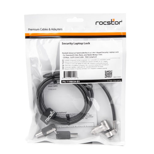 Rocstor Y1RB034-B1 cable lock