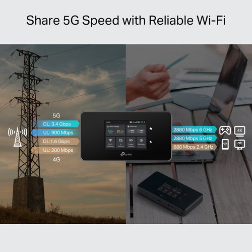 5G Cellular Router TP-Link M8550 Wi-Fi 6 Portable 200 Mbit/s 4G LTE