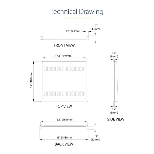 StarTech.com CABSHELF116V2PK rack accessory