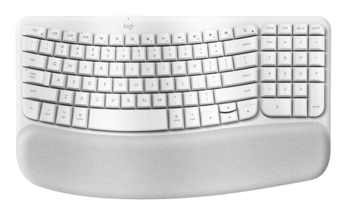 Wireless Full-size Logitech Wave Keys for Mac Keyboard - QWERTY, Bluetooth, Membrane, White