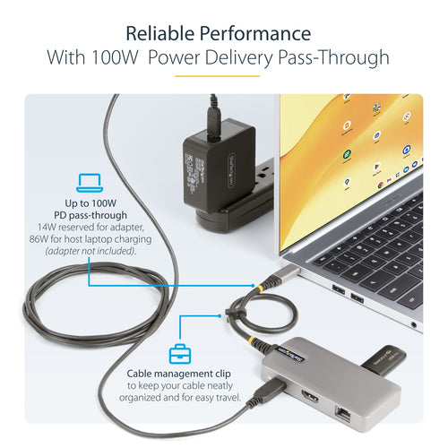 USB-C Multiport-Adapter 4K 60Hz HDMI 100W Power Delivery Grau