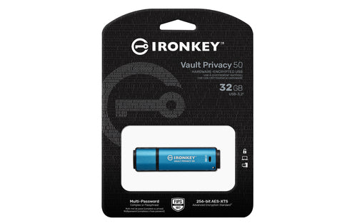 Kingston IronKey Vault Privacy 50 USB Flash Drive 32GB - AES-256 Encrypted