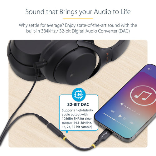 USB-C auf 3,5-mm-Audioadapter 32-Bit-DAC-Kopfhörer-Dongle