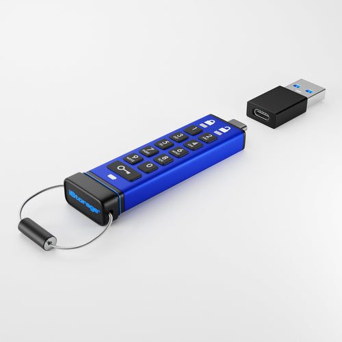 256GB iStorage datAshur PRO+C USB Flash Drive Type-C Secure Encryption PIN Protected