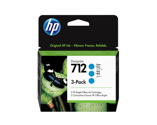 HP 712 3-pack 29-ml Cyan DesignJet Ink Cartridge print head