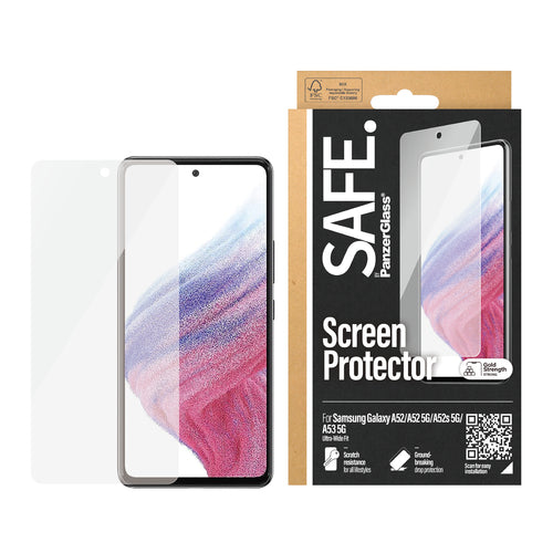 PanzerGlass SAFE. by ® Screen Protector Samsung Galaxy A52 | A52 5G | A52s 5G | A53 5G | Ultra-Wide Fit