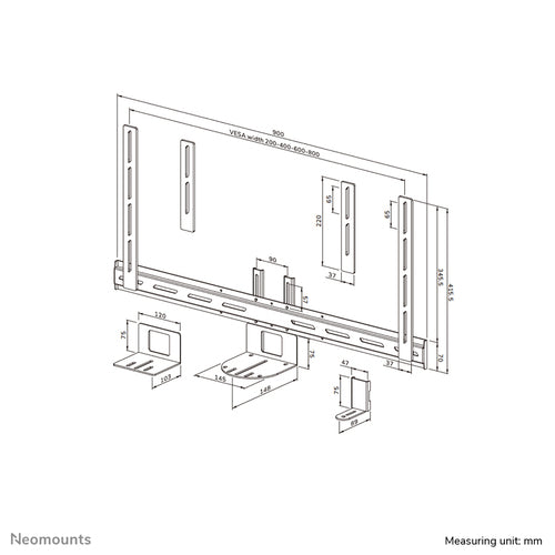 Neomounts AV50-500BL TV mount accessory