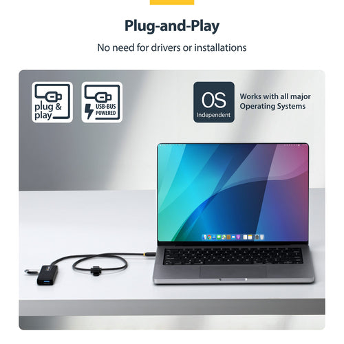4-Port USB-C Hub StarTech.com 5Gbps Tragbarer Mini-Hub 0,6 m Kabel