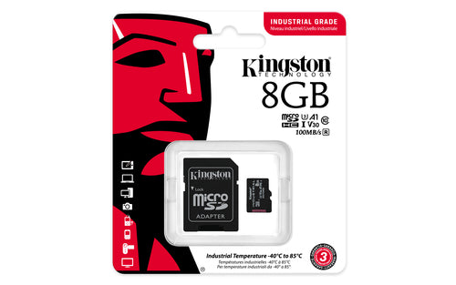 8GB Kingston Technology MicroSDHC Industrial Card Class 10 UHS-I 100MB/s