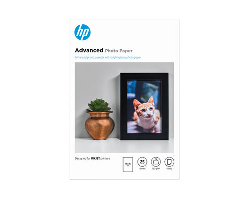 HP Advanced Glossy Photo Paper-25 sht/10 x 15 cm borderless