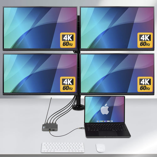 USB-C Quad-Monitor-Adapter 4K 60Hz für Laptop mit 140W PD