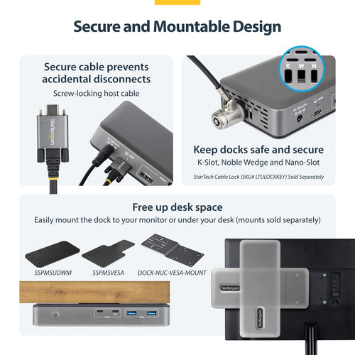 StarTech.com 199N-USBC-DOCK laptop dock/port replicator