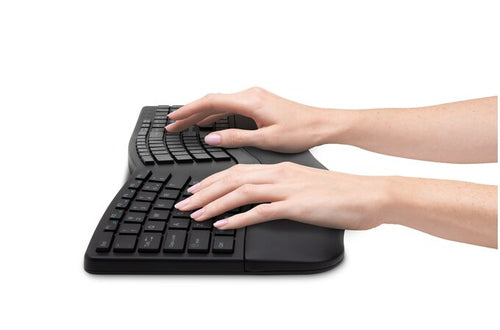 Kabellose ergonomische Tastatur in voller Größe Kensington Pro Fit QWERTY Schwarz