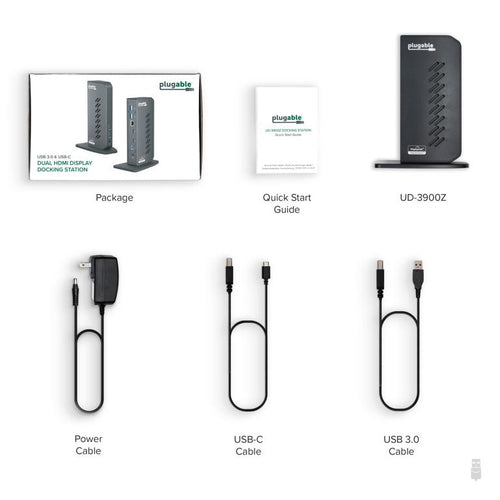 Plugable Technologies UD-3900Z USB-C Dockingstation – Hochleistungs-Laptop-Dock mit Ethernet