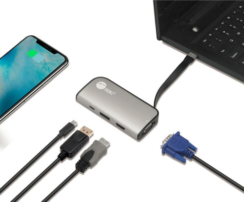USB 3.2 Gen 1 Type-C Laptop Docking Station with HDMI and VGA