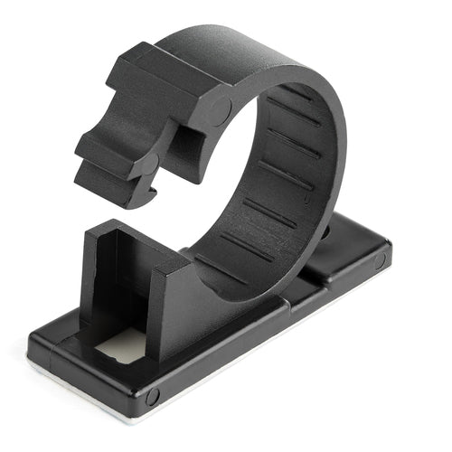 Adhesive Cable Management Clips 100 Pack Black Nylon Self Adhesive Fire Rated