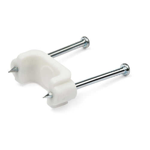 Cable Clips with Nails 100 Pack for Ethernet AV Coax Wires