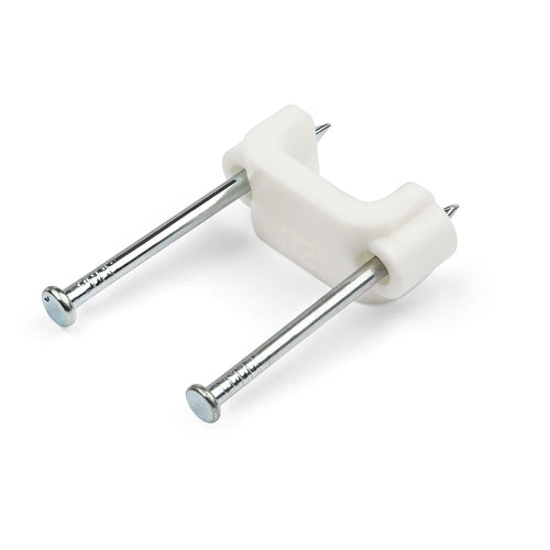 Cable Clips with Nails 100 Pack for Ethernet AV Coax Wires