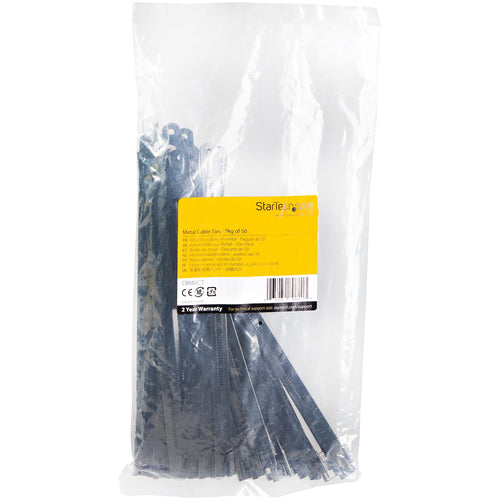 StarTech.com CBMMCT Metallkabelbinder – 22,9 cm Länge, 45 kg Stärke, detektierbar, 50 Stück