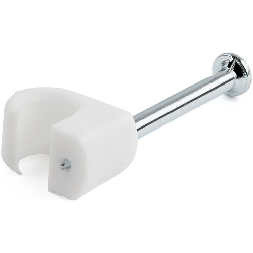 Mittelgroße Kabelclips 100er-Pack wiederverwendbare Kabelbefestigungen Nagelklemmen für Ethernet AV Koaxial Weiß