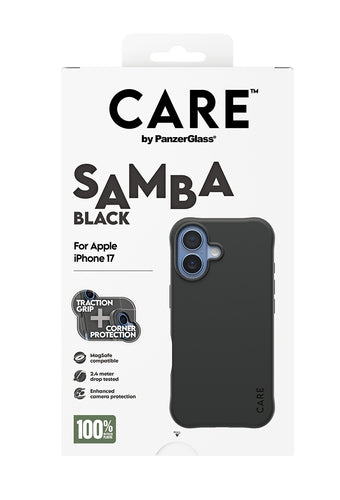 PanzerGlass CARE™ by ® Samba Case Black w. MagSafe iPhone 17 mobile phone case