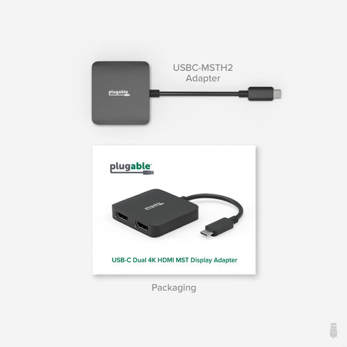 USB C HDMI Adapter für zwei Monitore 4K 60Hz Plugable Technologies