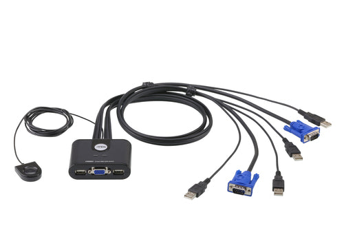 ATEN CS22U KVM Switch - 2048x1536, Schwarz - Hot-Swap-fähig