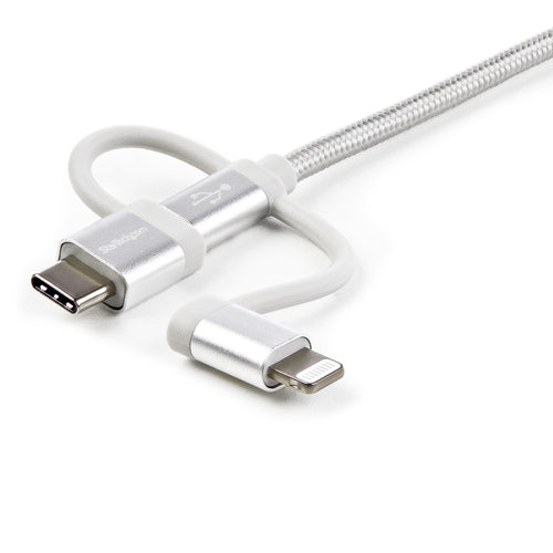 1,8m USB-Mehrfachladekabel USB-A auf Lightning USB-C Micro-USB Geflochtenes Nylonkabel