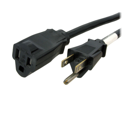 StarTech.com 1,8 m Stromverlängerungskabel - NEMA 5-15R auf NEMA 5-15P - 13 A, 125 V - Schwarz